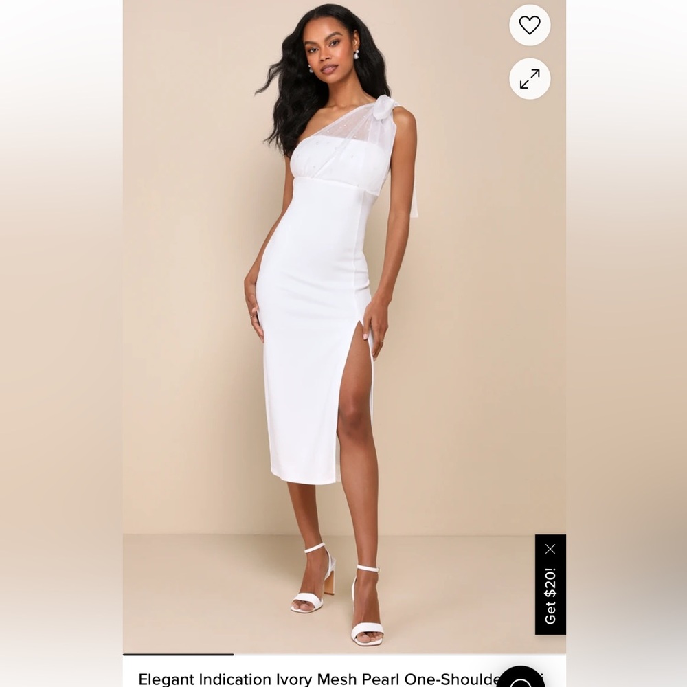 White One-Shoulder Tie Dress